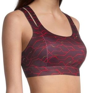 Xersion Women's Burgundy Hi Tech Medium Support Sports Bra Size M L XXL